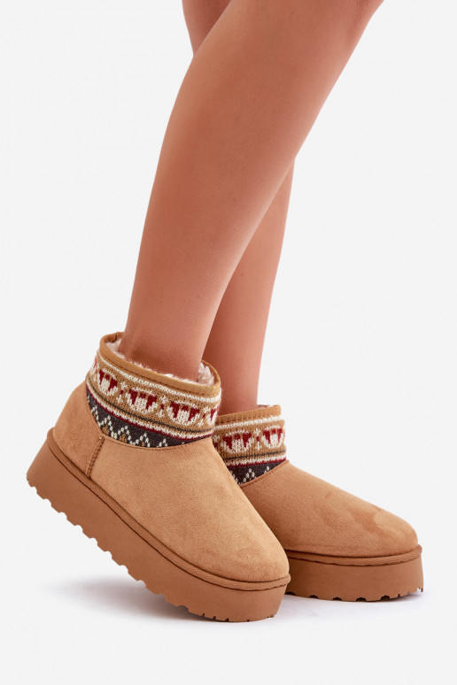 Botas de nieve marrones con patrones y plataforma Avatharia