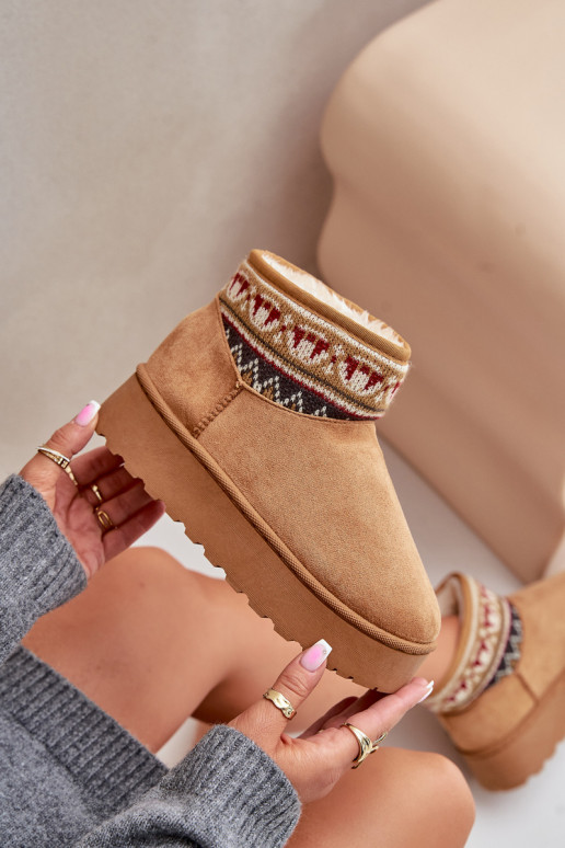 Botas de nieve marrones con patrones y plataforma Avatharia