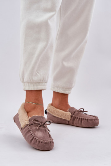 Mocasines de mujer beige con piel Kleogoria