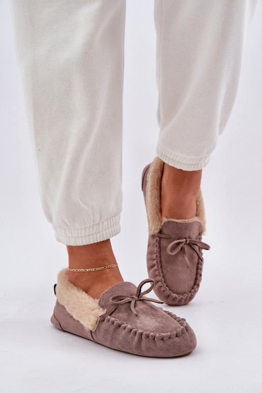 Mocasines de mujer beige con piel Kleogoria