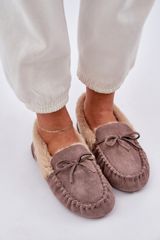 Mocasines de mujer beige con piel Kleogoria