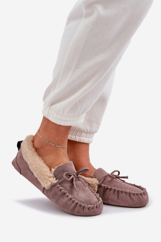 Mocasines de mujer beige con piel Kleogoria