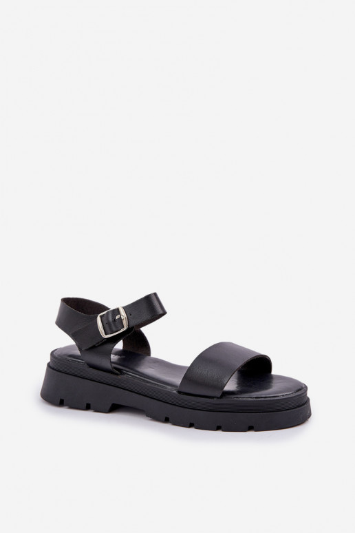 Sandalias negras para mujer con plataforma Evaretha
