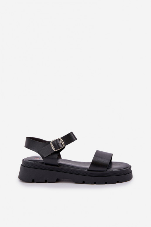 Sandalias negras para mujer con plataforma Evaretha
