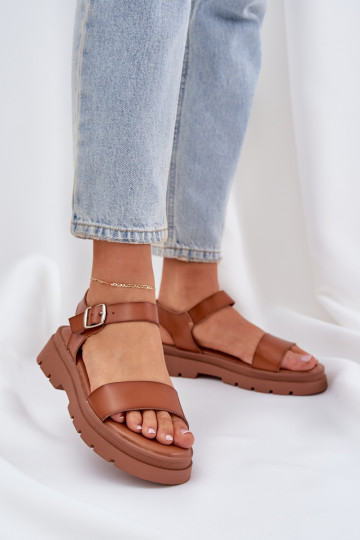 Sandalias marrones para mujer con plataforma Evaretha