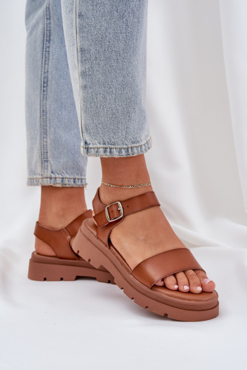 Sandalias marrones para mujer con plataforma Evaretha 2