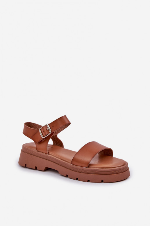 Sandalias marrones para mujer con plataforma Evaretha