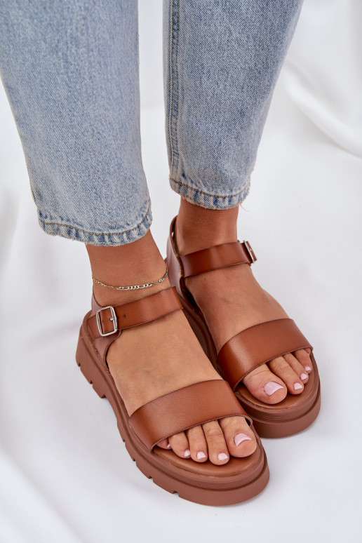 Sandalias marrones para mujer con plataforma Evaretha