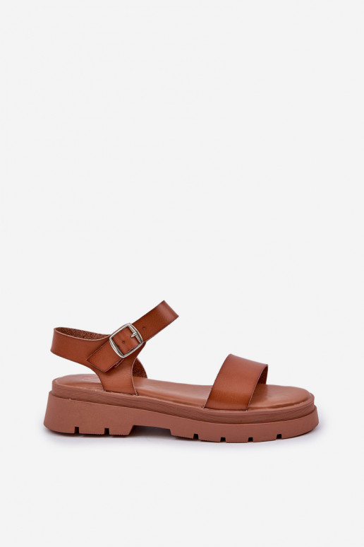 Sandalias marrones para mujer con plataforma Evaretha