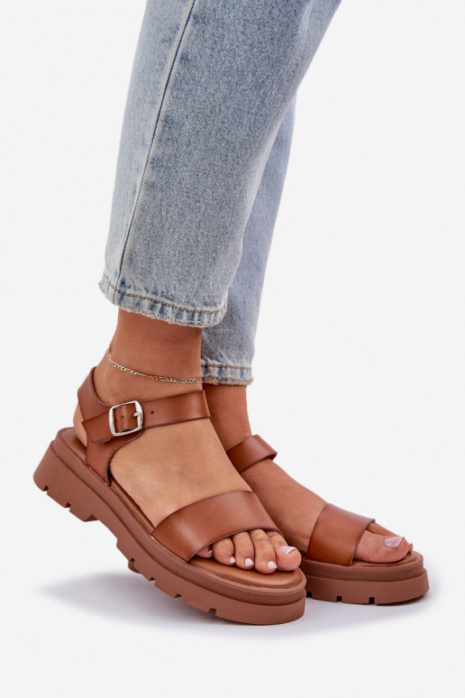 Sandalias marrones para mujer con plataforma Evaretha