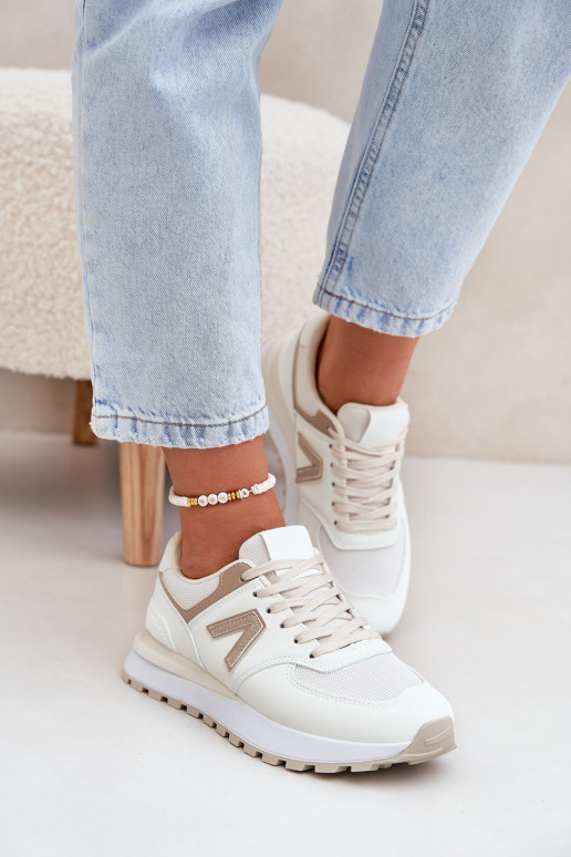 Zapatillas de mujer en cuero sintético color arena Berieta