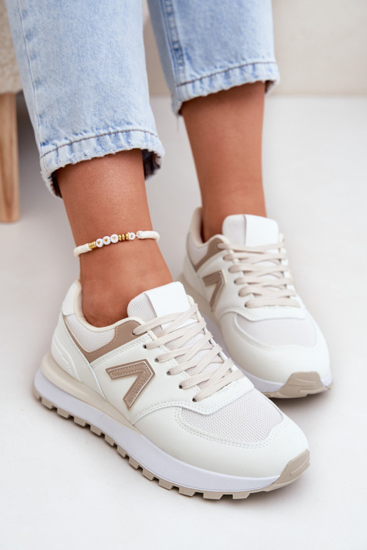Zapatillas de mujer en cuero sintético color arena Berieta