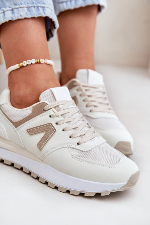 Zapatillas de mujer en cuero sintético color arena Berieta