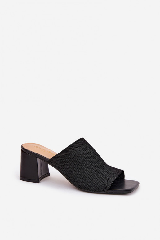 Chanclas de mujer con tacón bloque en negro INenilan