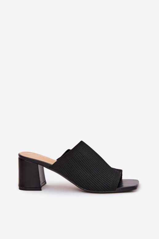 Chanclas de mujer con tacón bloque en negro INenilan