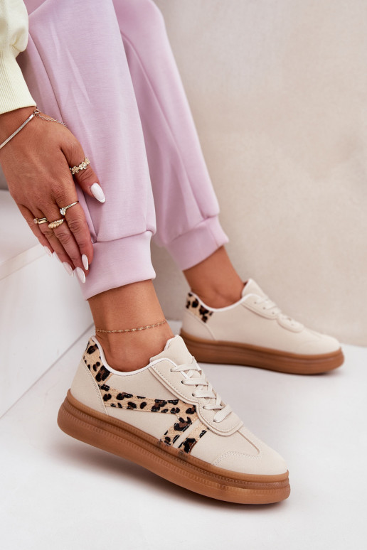 Zapatillas de mujer con plataforma y estampado de leopardo en arena Totter