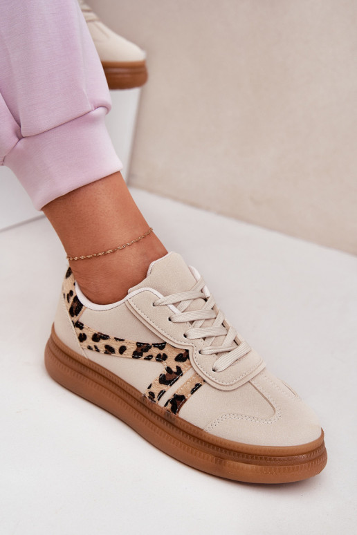Zapatillas de mujer con plataforma y estampado de leopardo en arena Totter
