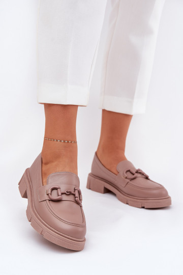 Mocasines de mujer con detalles decorativos en cuero sintético caqui Seftass 2