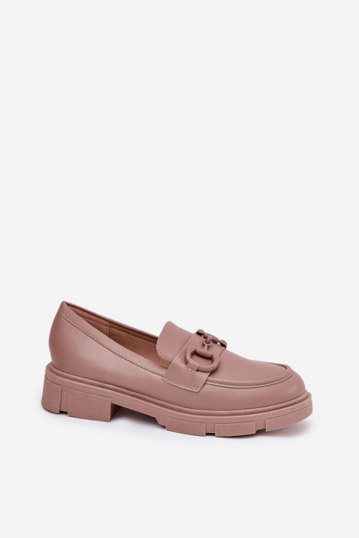 Mocasines de mujer con detalles decorativos en cuero sintético caqui Seftass
