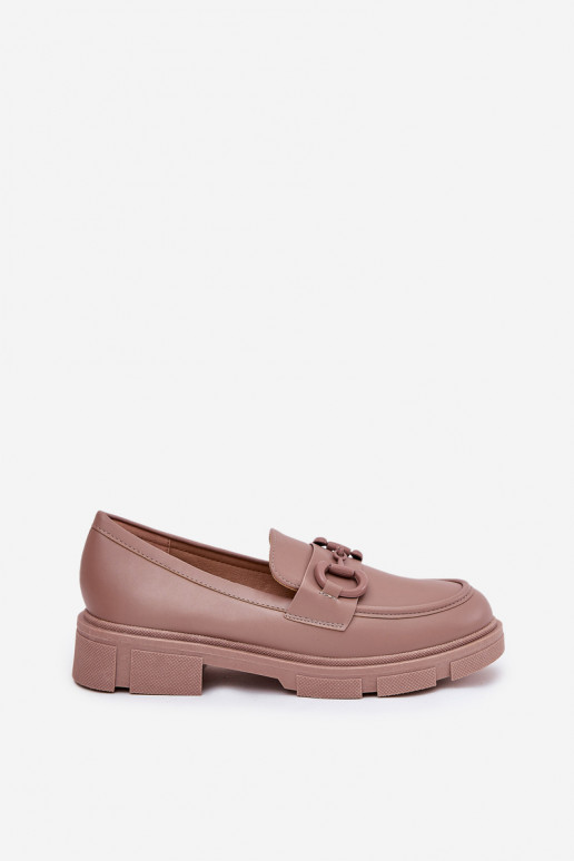 Mocasines de mujer con detalles decorativos en cuero sintético caqui Seftass