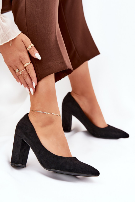 zapatos de ante sintético con tacones negros Ellinoria