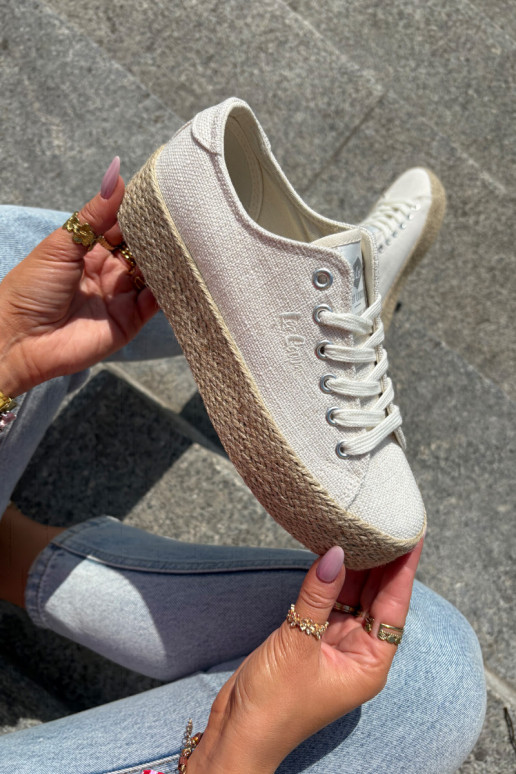 zapatos casuales con plataforma Lee Cooper LCIN-25-02-3284 color marfil