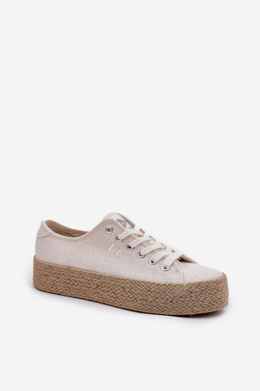 zapatos casuales con plataforma Lee Cooper LCIN-25-02-3284 color marfil
