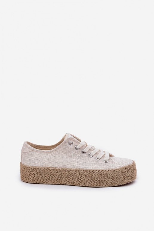 zapatos casuales con plataforma Lee Cooper LCIN-25-02-3284 color marfil