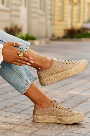 zapatos casuales con estampado y plataforma en caqui Lee Cooper LCIN-25-08-3646L 2