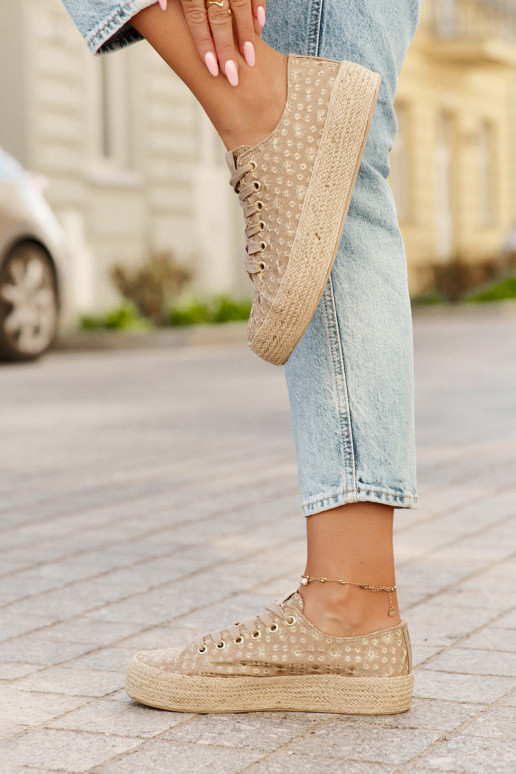 zapatos casuales con estampado y plataforma en caqui Lee Cooper LCIN-25-08-3646L