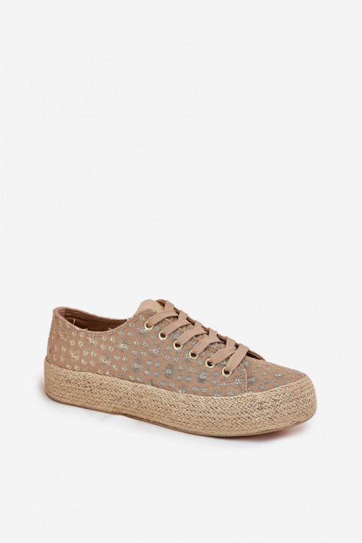 zapatos casuales con estampado y plataforma en caqui Lee Cooper LCIN-25-08-3646L