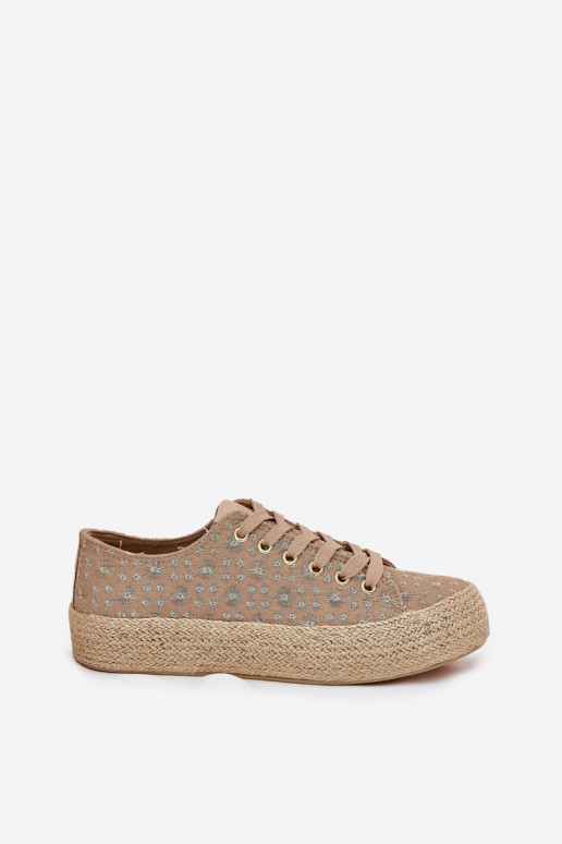 zapatos casuales con estampado y plataforma en caqui Lee Cooper LCIN-25-08-3646L