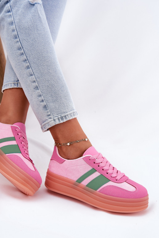 zapatillas bajas con plataforma rosas Ovivene