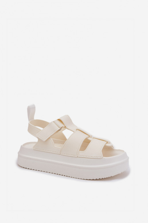 Sandalias de plataforma para mujer en color marfil Nitavelia