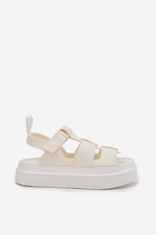 Sandalias de plataforma para mujer en color marfil Nitavelia