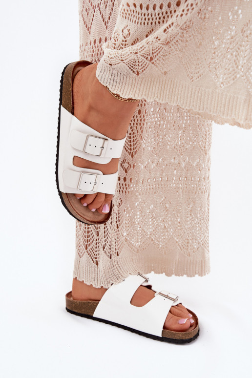 Zapatillas de plataforma para mujer con hebillas en blanco Evisolla