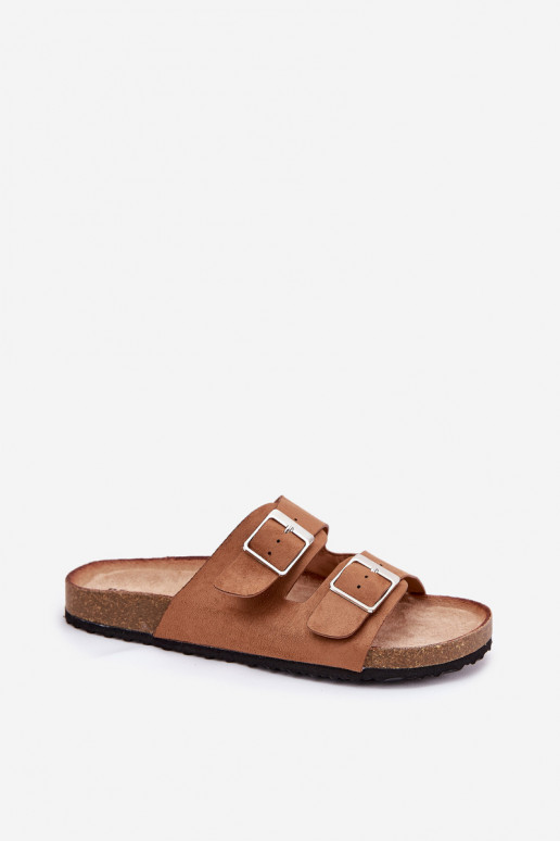 Zapatillas de plataforma para mujer con hebillas en marrón Evisolla
