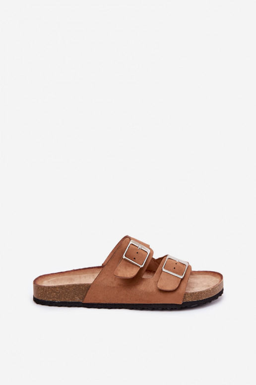 Zapatillas de plataforma para mujer con hebillas en marrón Evisolla