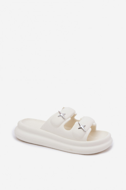 Chanclas ligeras de mujer con plataforma en marfil FaloĮena