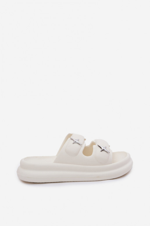 Chanclas ligeras de mujer con plataforma en marfil FaloĮena
