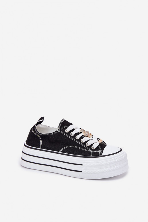 Zapatos casuales con plataforma en oro y negro Fiorina