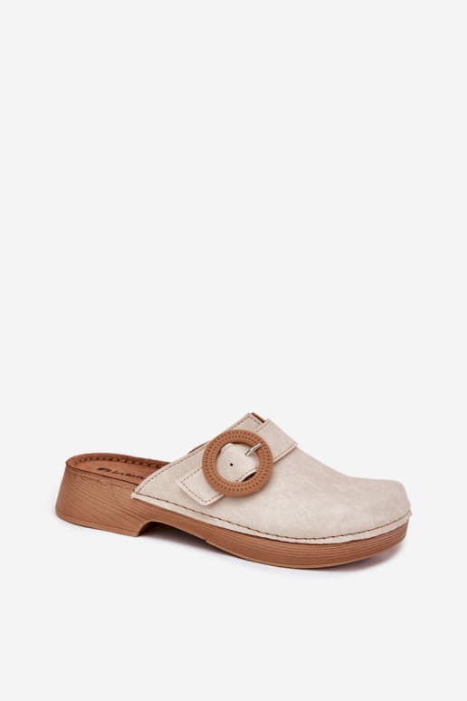 Zuecos de mujer con hebillas en color arena Inblu TF000001