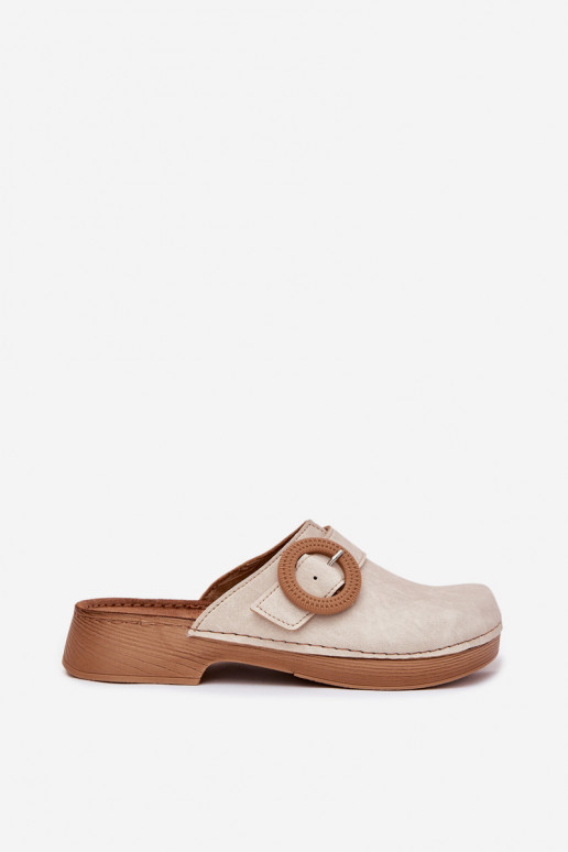 Zuecos de mujer con hebillas en color arena Inblu TF000001