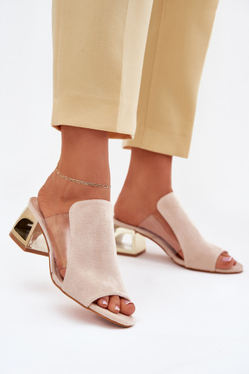 Chanclas de mujer doradas en color marfil Tessira