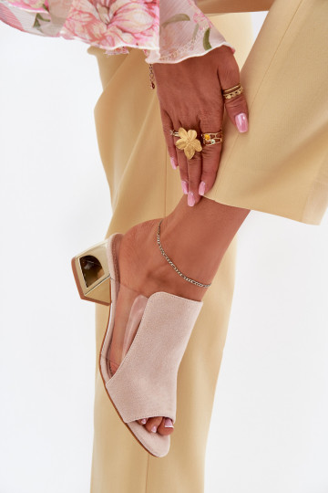 Chanclas de mujer doradas en color marfil Tessira 2