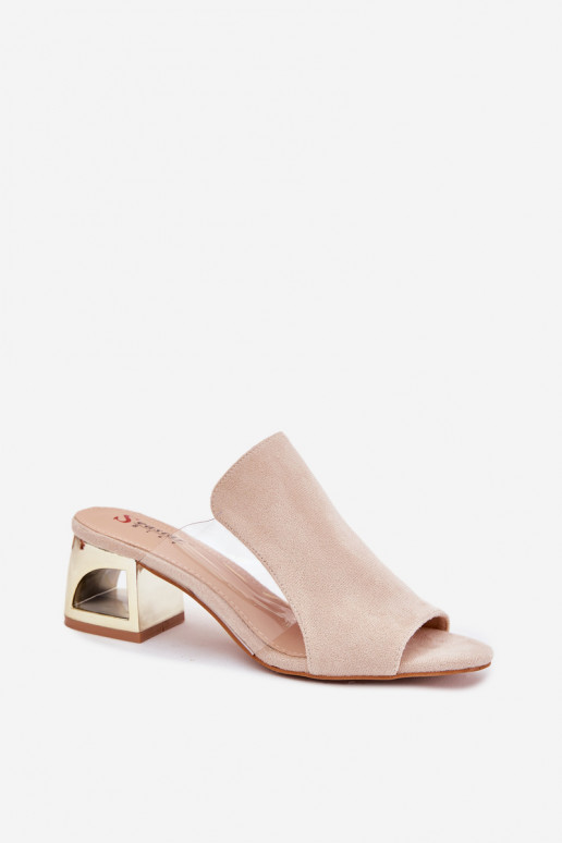 Chanclas de mujer doradas en color marfil Tessira