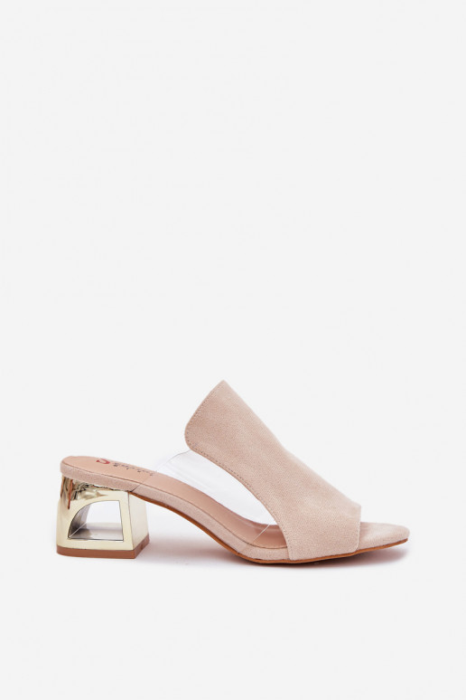 Chanclas de mujer doradas en color marfil Tessira