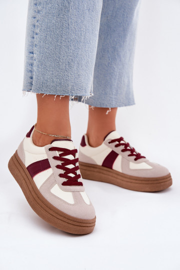 Zapatillas de mujer con plataforma en burdeos Dovina