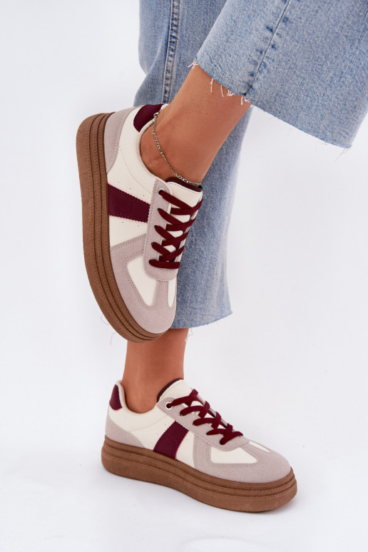 Zapatillas de mujer con plataforma en burdeos Dovina