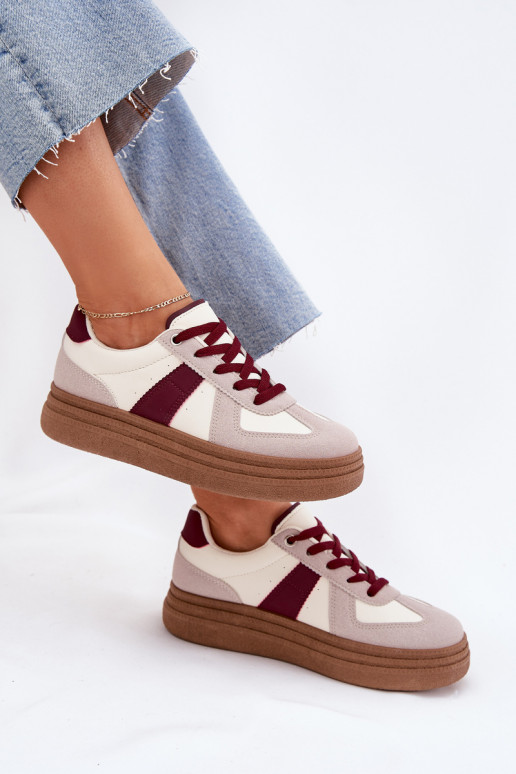 Zapatillas de mujer con plataforma en burdeos Dovina